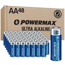 Powermax AA Batteries 48 Ct Ultra Long Lasting 10-Year Shelf Life