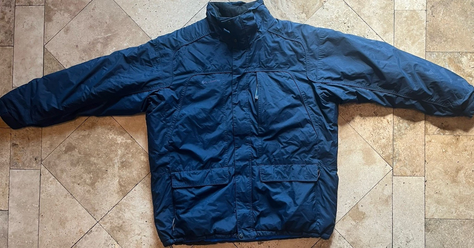 Columbia Men’s XL Jacket Snow Ski Puffer All Zips Work Navy Blue
