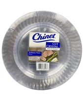 Huhtamaki Cut Crystal 25 Plastic Plates (Clear, 10 Inch)