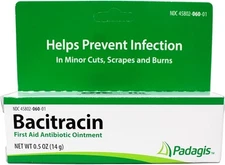 Bacitracin First Aid Antibiotic Ointment Prevent Minor Cuts & Burns 0.5 Ounce