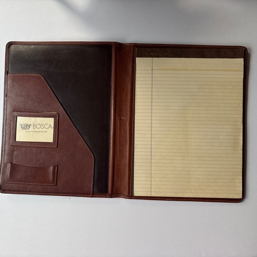Bosca Italian Cognac Old Leather Portfolio ID Card Pockets Folder USA Made VTG - Picture 5 of 7