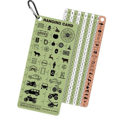 Range Card for Shooting in Mils and Yards North American Dope Card with Keych...