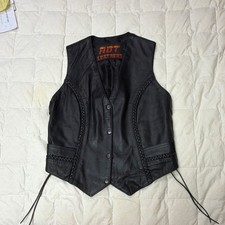 Black Leather Motorcycle Vest