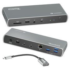 Plugable Thunderbolt 4 Docking Station | TAA-Compliant Dual Space Gray