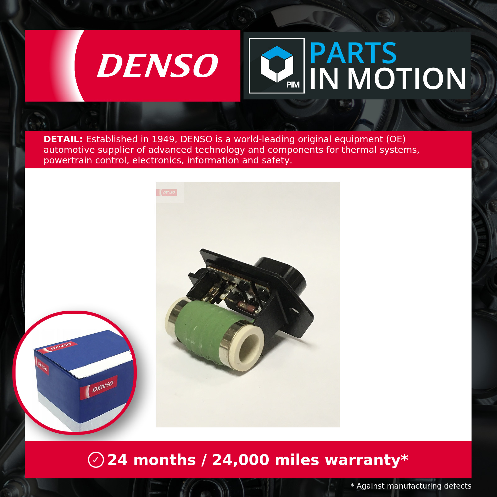 Heater / Blower Resistor fits FIAT BRAVO 1.9D 06 to 09 Regulator Rheostat Denso