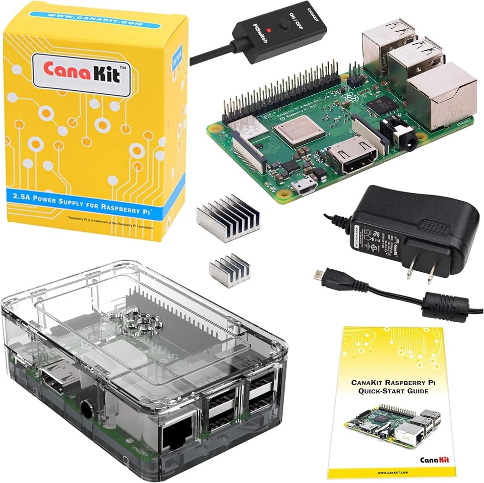 Raspberry Pi 3 B+ Complete Set: 1 GB RAM, Case, Power Supply & Quick-Start Guide - Image 3 of 4