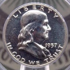 1957 Proof Franklin SILVER Half Dollar 50c PCGS PR65 #076 🔥RATTLER🔥OGH ECC&C