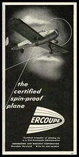 THREE 1946 Ercoupe  Private Aircraft Original Magazine Ads