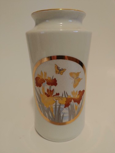 Home decor - 2 beautiful Chokin vases with butterflies and trimmed in 24k gold - Picture 2 of 12