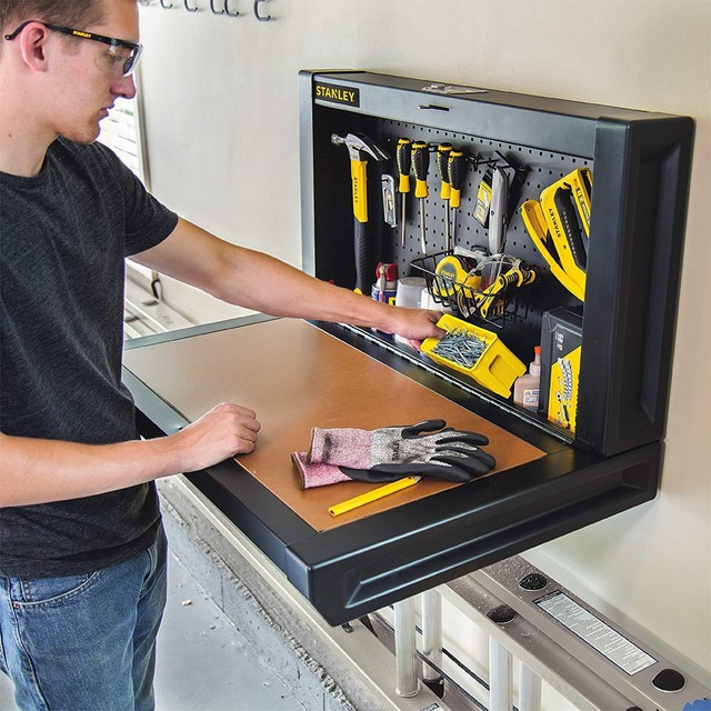 Wall Mount Workbench Tool Storage Folding Garage Shed Shop Shelf