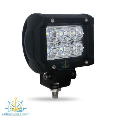 12V~24V BLACK 12 WATT BOAT//FLYBRIDGE//DECK//TRUCK//MARINE FLOOD WORK LED LIGHT