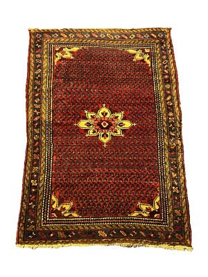 Traditional Vintage Hand-Knotted Carpet 3'5 x 5'0 Wool Area Rug