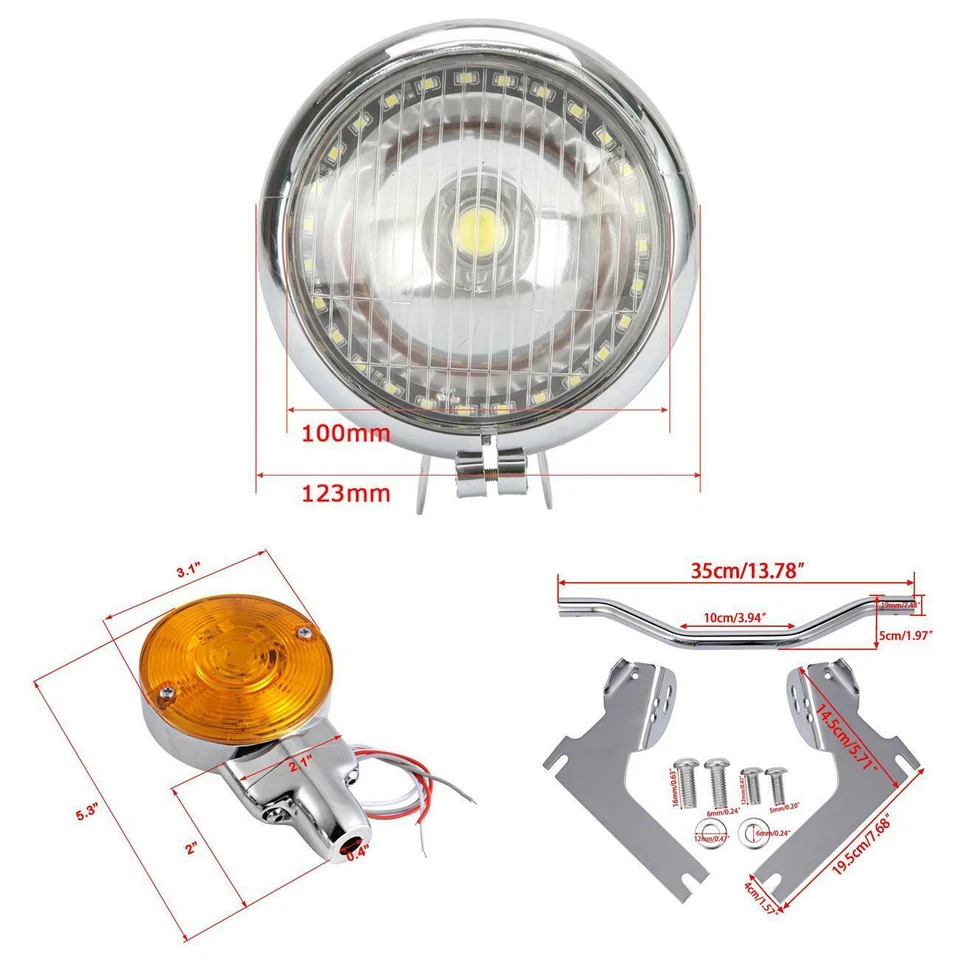 Kit de barra de soporte de luces de señal de giro de paso cromadas para Harley Electra Glide EE. UU. Foto 4 de 4