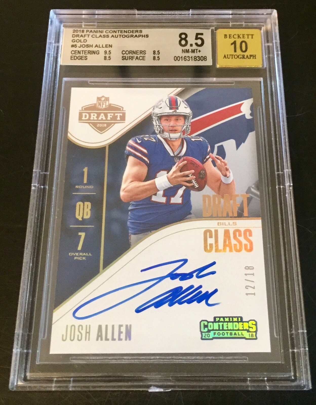 Josh Allen Panini Contenders Draft Class Rps Autographs #DCAJA Gold