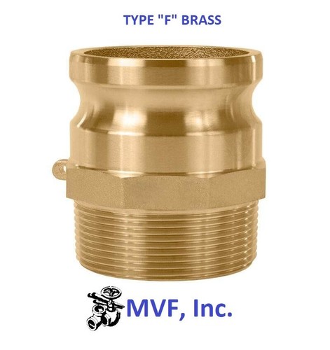3" Type F Camlock Male Adapter x Male NPT Brass Hose Fitting F300IBR - Picture 2 of 4
