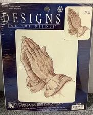 Designs For The Needle Counted Cross Stitch Praying Hands, Vintage Open Package