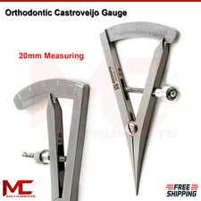 Orthodontic Castroviejo Gauge Dental Lab Spring Caliper 20mm Measuring Scale