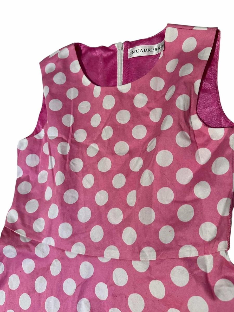 pink polka dot 50's dress Vintage Pink and Black Polka Dot Halter Midi Dress Modsele