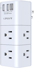 6 Outlet Extender Surge Protector, Multi Plug Outlet with 3 USB Ports, Rotating
