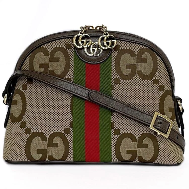 Sac bandoulière Gucci beige marron sherry marmont 499621 F 19987 Jumbo Gg toile Lea