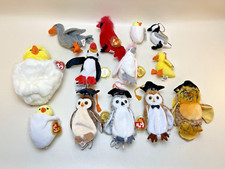 Lot of 13 Vintage Ty Beanie Babies Honks Kuku Wise Wiser Smartest OWLS BIRDS