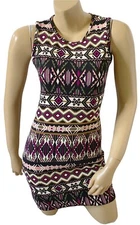 ULTRA FLIRT Womens Size Medium Tribal Print Sleeveless Bodycon Tank Sheath Dress