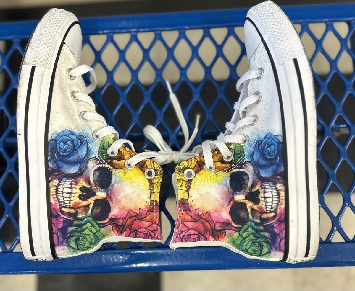 RARE Converse Chuck Taylor All Stars Skull & Roses High Top
