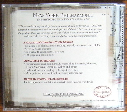 NEW YORK PHILHARMONIC The Historic Broadcasts 1923 to 1987 Selections CD (1997) - Photo 3/3