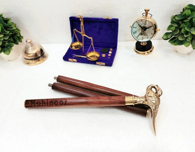 Walking Stick Solid Brass Designer Handle Walking Stick for Men & Women