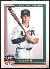 2022 Panini USA Baseball Stars & Stripes Longevity #81 Carson Page Team USA