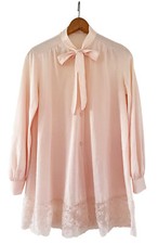 EMILIO PUCCI FORMFIT ROGERS Peignor Mini Robe Pale Pink Lace Trim 10-12 Vintage