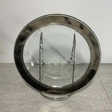 Annie Glass Roman Antique Platinum Salad Plate Textured Signed