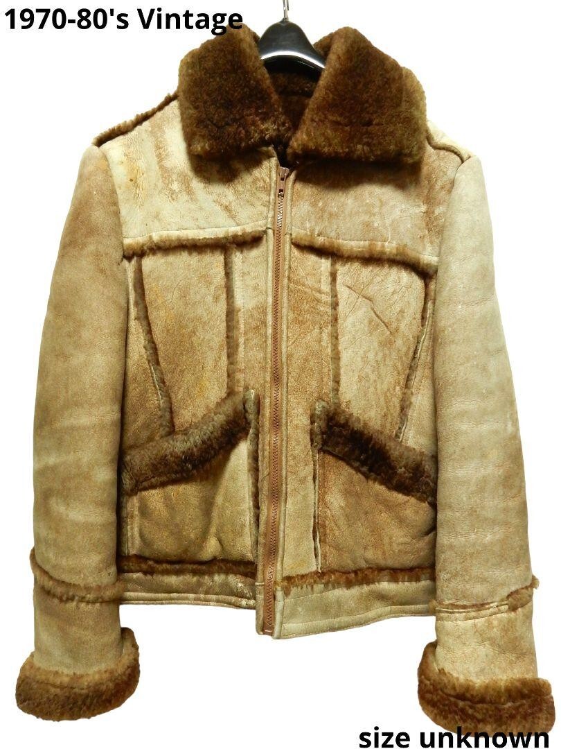 ハ*オ様 90s vintage real mouton half coat Vintage 100% Llama Wool Mouton Fur Car Coat Peacoat Womens