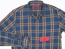 NEW 175 Hugo by Hugo Boss Red Label Shirt XXL Slim Fit Short Length Blue