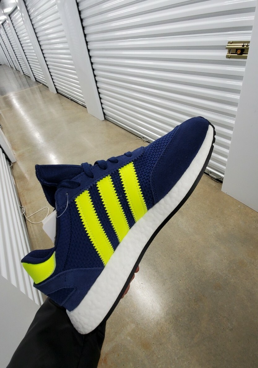 Adidas I-5923 Men's Running Shoes Dark Blue/Solar Yellow F34270 image 3