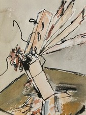 Bel Disegno 2001 Pittura Carta Acquerello WORLD TRADE CENTER Torri Gemelle Arte