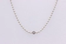 New Genuine PANDORA Beads & Pave Silver Necklace 17.7"  w/ BOX