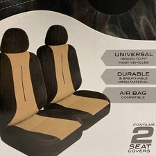 Car Seat Covers Tan Black Sport Mesh 2 Front Universal Pilot Automotive Sc-435t Car Seat Covers Tan Black Sport Mesh 2 Front Universal Pilot Automotive Sc-435t