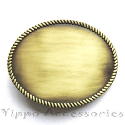 Bronze Western Rope Oval Blank Metal Fashion Belt Buckle