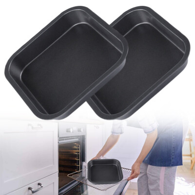 2Pcs 8'' Non Stick Square Sandwich Birthday Brownie Cake Baking Tin Carbon Steel