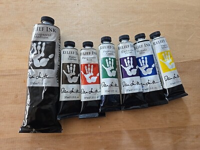 Daniel Smith Relief Ink New Out Of Production Red Umber Green Violet Blue Rare