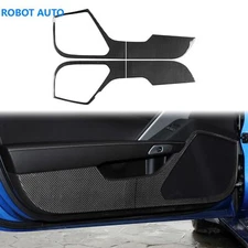 For Chevrolet Corvette C7 14-19 Real Carbon Fiber Interior Door Anti-Kick Cover