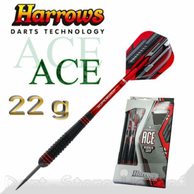 Harrows Darts ACE Rubber Grip Brass – 20g / 22g Steel Dart NEU
