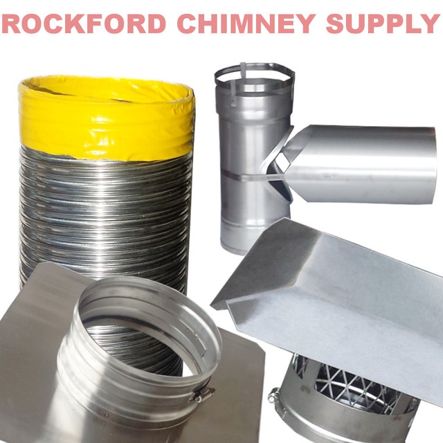 6 in. Smooth Wall Chimney Liner Kit with Rain Cap & Top Plate .013