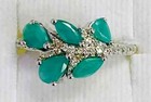 HSN Colleen Lopez Sterling Silver Sakota Emerald & White Zircon Ring Size 7 — photo 3