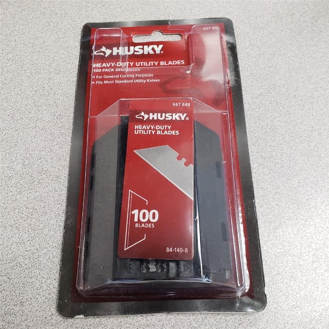 Husky 667648 HeavyDuty Utility Blades 100 Blades Each 2PACK (200