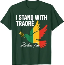 I Stand With Burkina Faso-Ibrahim Traoré Retro Bird Pan-African Fan Tee T-Shirt