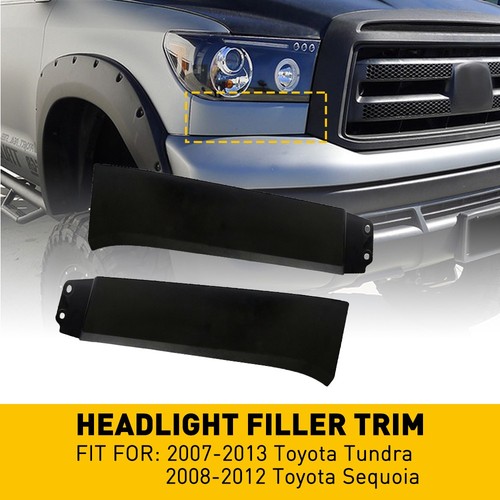 2x Front Bumper Grille Headlight Filler Trim Cover For 2007-2013 Toyota Tundra - Picture 15 of 20