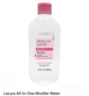 Lacura MICELLAR WATER, All-in-One Facial  Makeup Remover & Cleanser, 13.5 fl oz
