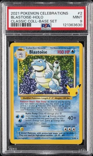 2021 POKEMON CELEBRATIONS CLASSIC COLL #2 BLASTOISE-HOLO PSA 9